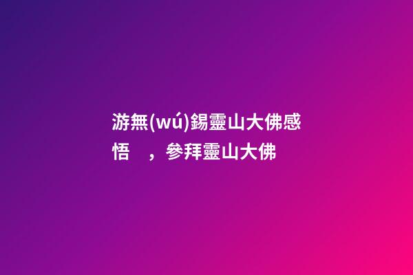 游無(wú)錫靈山大佛感悟，參拜靈山大佛